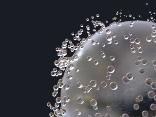 Naklejka na ściany i meble small drops around a large sphere