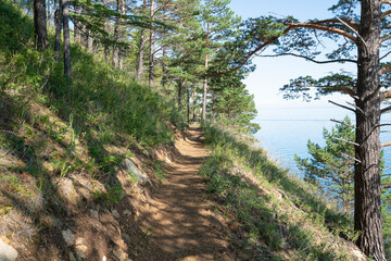 Great Baikal Trail. Popular route along lake Baikal shore from Listvyanka to Big Koty.