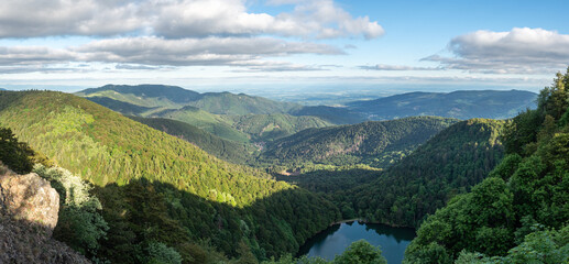View on the Lac des perches in French Vosges, Alsace