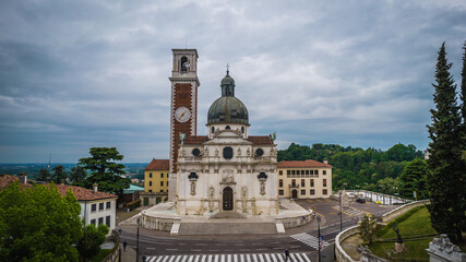 Fototapeta na wymiar Aerial View of the Church of St. Mary of Mount Berico in Vicenza, Veneto, Italy, Europe, World Heritage Site