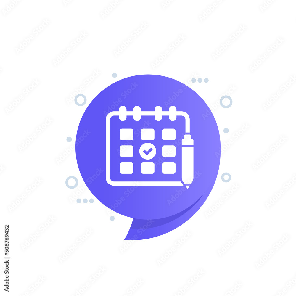 Poster save a date icon with a calendar, vector