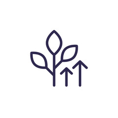 increase plant growth line icon
