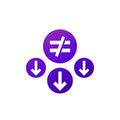 Fototapeta premium Reduced inequality icon, vector design