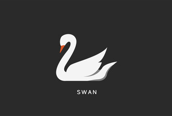 Fototapeta premium Swan logo Template vector illustration design