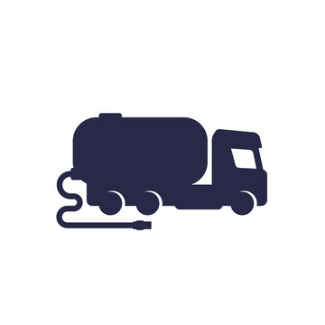 Vacuum Truck Icon On White