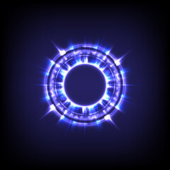 Technology glowing swirl light effect. Futuristic flame swirl universe trail effect. Magic frame ring. Power energy of circular element. Luminous and glint swirling sci-fi. Shining neon lights cosmic