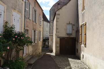 Fototapeta na wymiar Rue typique, village de Flavigny sur Ozerain, France