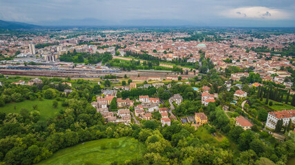 Aerial View of Vicenza, Veneto, Italy, Europe, World Heritage Site