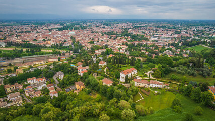 Aerial View of Vicenza, Veneto, Italy, Europe, World Heritage Site