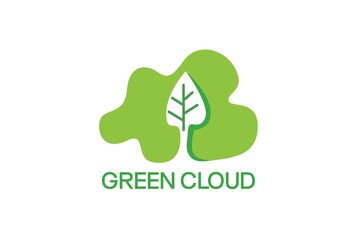 Green Cloud Logo Template Design