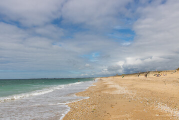 Fototapeta na wymiar beach and sea in Plouhinec in Bretagne in France 