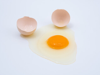 落として割ってしまった生卵
