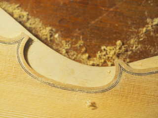 Violin design and creation front table elements