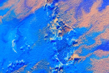 Mixed media with real wall texture and Alcohol ink fluid abstract art with liquid