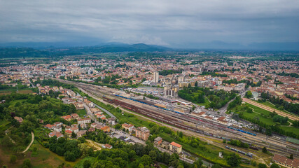 Fototapeta na wymiar Aerial View of Vicenza, Veneto, Italy, Europe, World Heritage Site