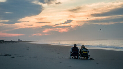 Retired couple on the beach