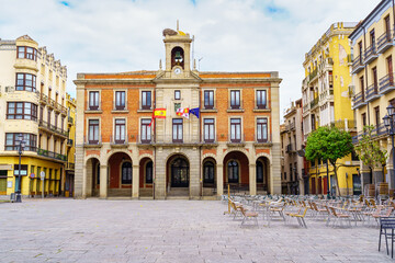Fototapeta na wymiar Zamora Town Hall in the square of the old city, Castilla Spain.