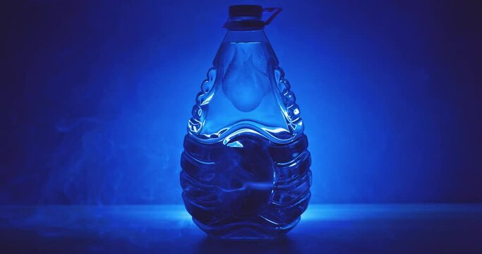 Water bottle against dark background
