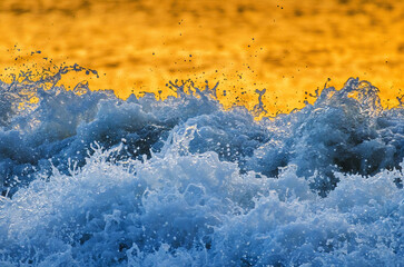 Close-up of bubbling whitewater