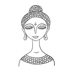 Pretty woman portrait. Sketch for your design