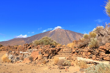 former sanatorium in the canadas of tenerife, in the national parkland teide volcano