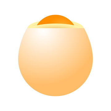 Soft boiled chicken egg with open top.