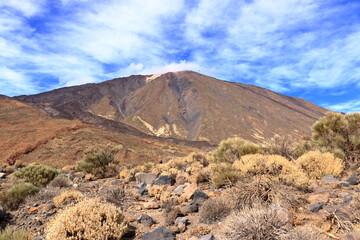 Panorama view on island of Tenerife to the volcano Pico del Teide