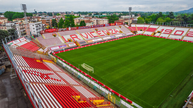Aerial View of the "Romeo Menti" Stadium of Vicenza, Veneto, Italy, Europe, World Heritage Site