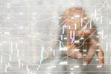 stock market 3d modern in hand