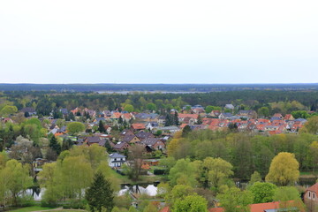 Fototapeta na wymiar Arial Photo of the landscape in Germany in Eberswalde, Brandenburg (from the Finow Tower)