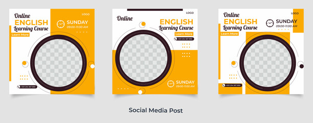 English learning social media advertisement post template