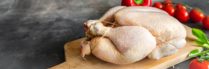 raw chicken meat poultry broiler fresh meal food snack diet on the table copy space food background rustic © Alesia Berlezova