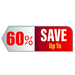 Up To 60 Percentage off discount promotion TAG.