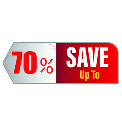 Up To 70 Percentage off discount promotion TAG.