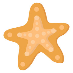 Vector illustration of a starfish. Yellow starfish.