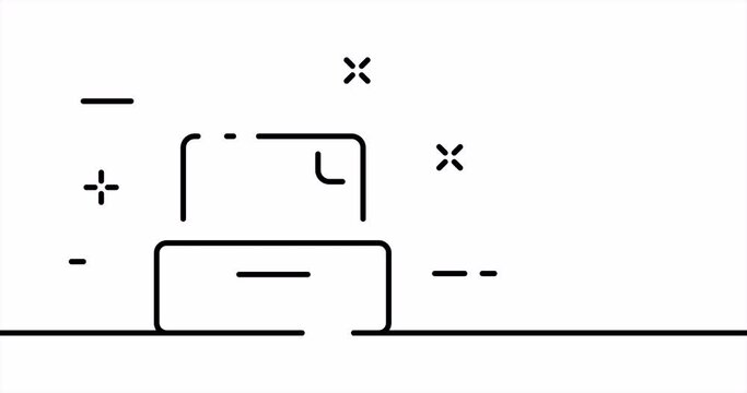Continuous line art drawing internet. Single line drawing, solid line. Animation one line documentation, archive and contact us. Video 4K
