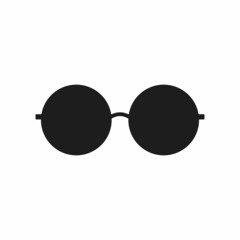 Round eyeglasses black silhouette icon design. Vector .