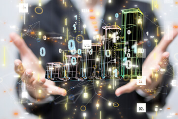 diagram Futuristic wave, Futuristic data stream