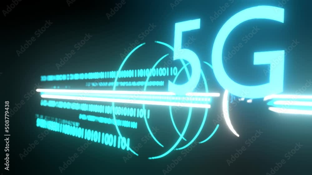 Poster 5g background. mobile internet concept. 3d rendering