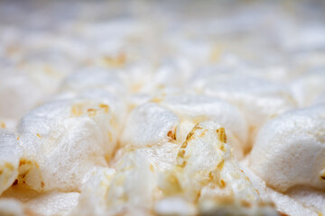 Extreme close up of diet rice cracker texture