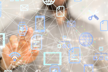 Business intelligence analyst dashboard on virtual