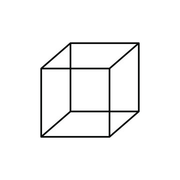 Cube vector icon. Cube symbol on a white background. Vector illustration. Black linear cube icon. © chekman
