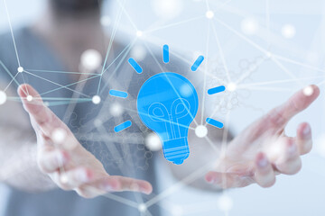 Neural network 3D illustration. Big data and cybersecurity