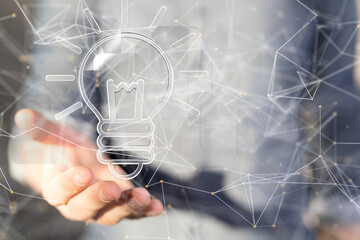 Neural network 3D illustration. Big data and cybersecurity