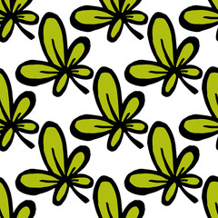 leaves round seamless background vector. floral pattern for textiles, interior design