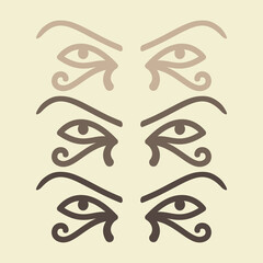 Eye of the sun Ra. Horus. Vector ancient Egyptian icon. Moon eye of Thoth, protection symbol. Amulet egypt pharaoh pyramid