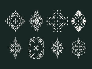 Set of Ornamental Design of Elegant Floral and Vintage Elements. Basics of floral sprig pattern and Victorian décor pattern vectors. Perfect for Greeting Cards, Invitations, Wrapping Paper, Wallpaper.