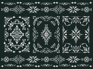 Set of Ornamental Design of Elegant Floral and Vintage Elements. Basics of floral sprig pattern and Victorian décor pattern vectors. Perfect for Greeting Cards, Invitations, Wrapping Paper, Wallpaper.