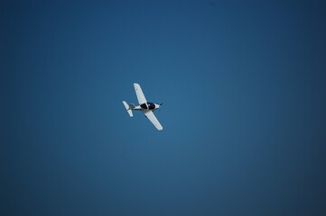 Small private propeller plane in flight