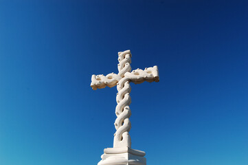 The high cross of Sintra, Portugal against clear blue sky